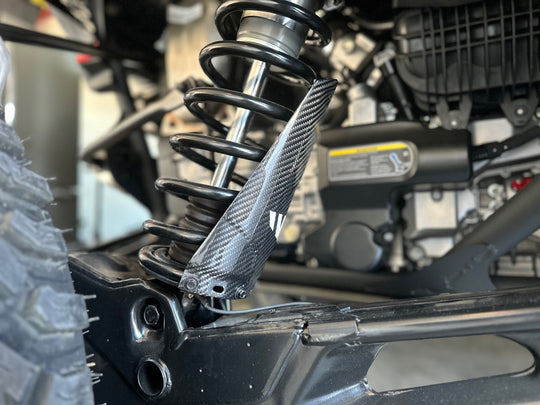 CAN AM MAVERICK R CARBON FIBER REAR SHOCK GUARD / SET