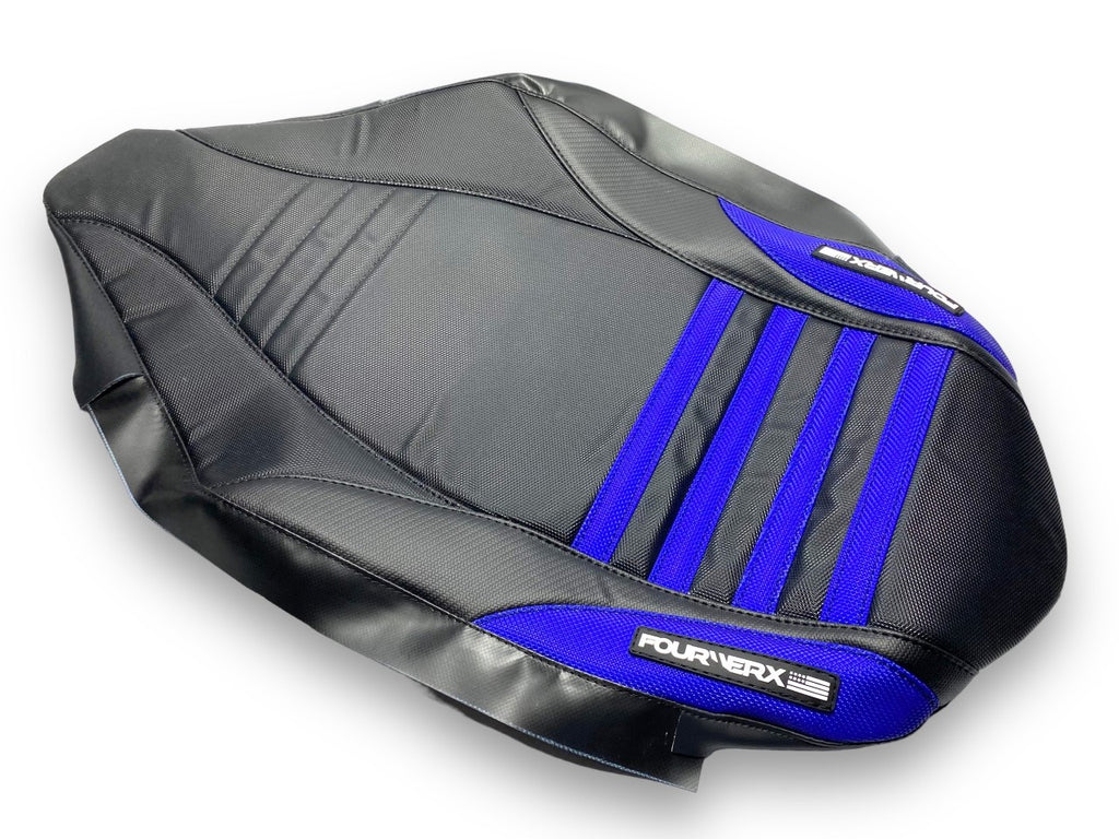 Yamaha YFZ 450 Gripper Seat Cover 2004-2013 BLACK/WHITE/BLACK - Foto 8