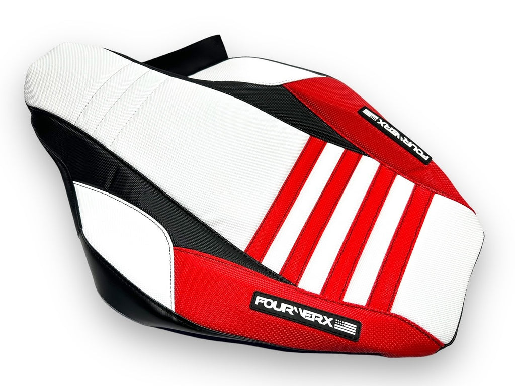 HONDA TRX90 (2006+) SEAT COVER - WHITE / BLACK / RED