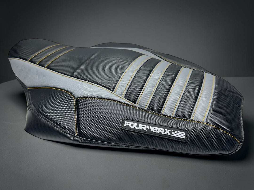 HONDA TRX90 (2006+) SEAT COVER - BLACK / GREY / GOLD THREAD