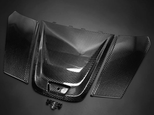 CAN AM MAVERICK R CARBON FIBER 3 PC UPPER CENTER DASH TRIM KIT
