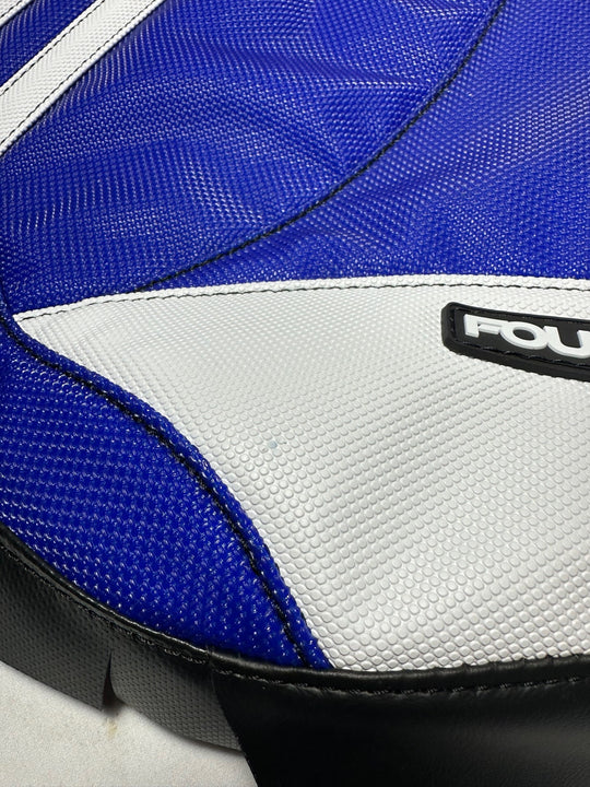 2009+ YAMAHA YFZ450R SEAT COVER - BLUE / WHITE - BLEMISH