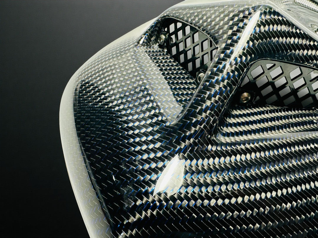 TRX450R 'X7'  BLUE WIRE CARBON FIBER HOOD - LIMITED