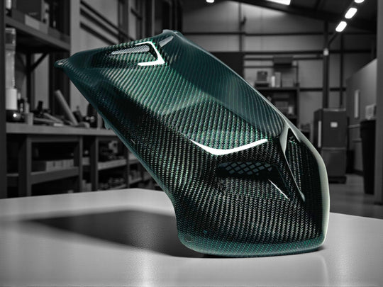 TRX450R 'X7'  GREEN WIRE CARBON FIBER HOOD - LIMITED