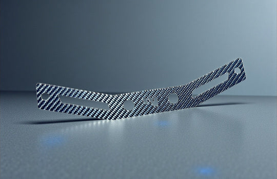 YFZ450R BATTERY BRACE PLATE - LIGHT BLUE CARBON FIBER