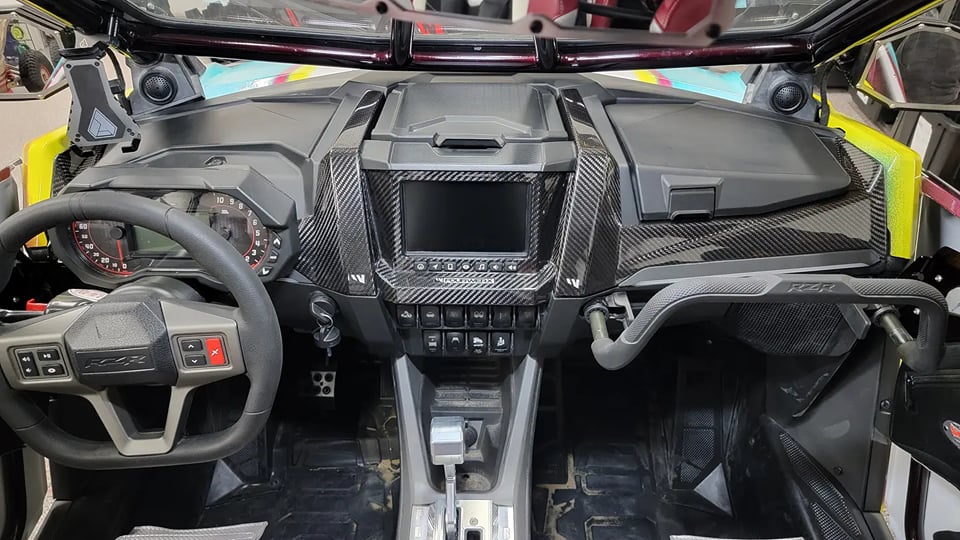 2020-24 POLARIS RZR PRO XP / PRO R CARBON FIBER DASH TRIM KIT ( 3 PC )