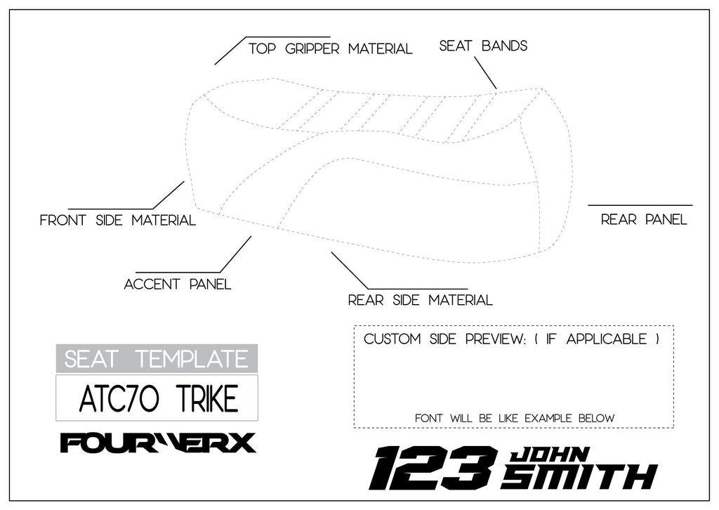 ATC 70 TRIKE CUSTOM SEAT COVER | LIVE PREVIEW