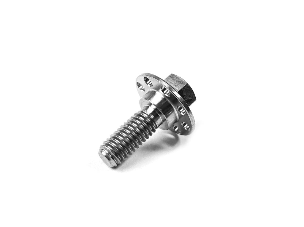 M6 x 17mm / 14mm THREAD - TITANIUM DRILLED FLANGE BOLT