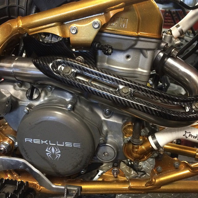 TRX450R CARBON HEAT SHIELD PRO PACKAGE - ( HEAD PIPE MOUNTING NOT INCL |  FourWerx Carbon - Carbon Fiber and Titanium Products
