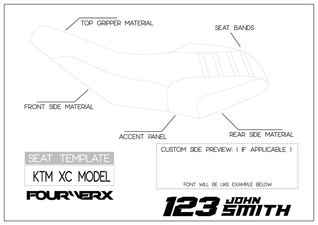 KTM XC MODEL ATV CUSTOM SEAT COVER | LIVE PREVIEW