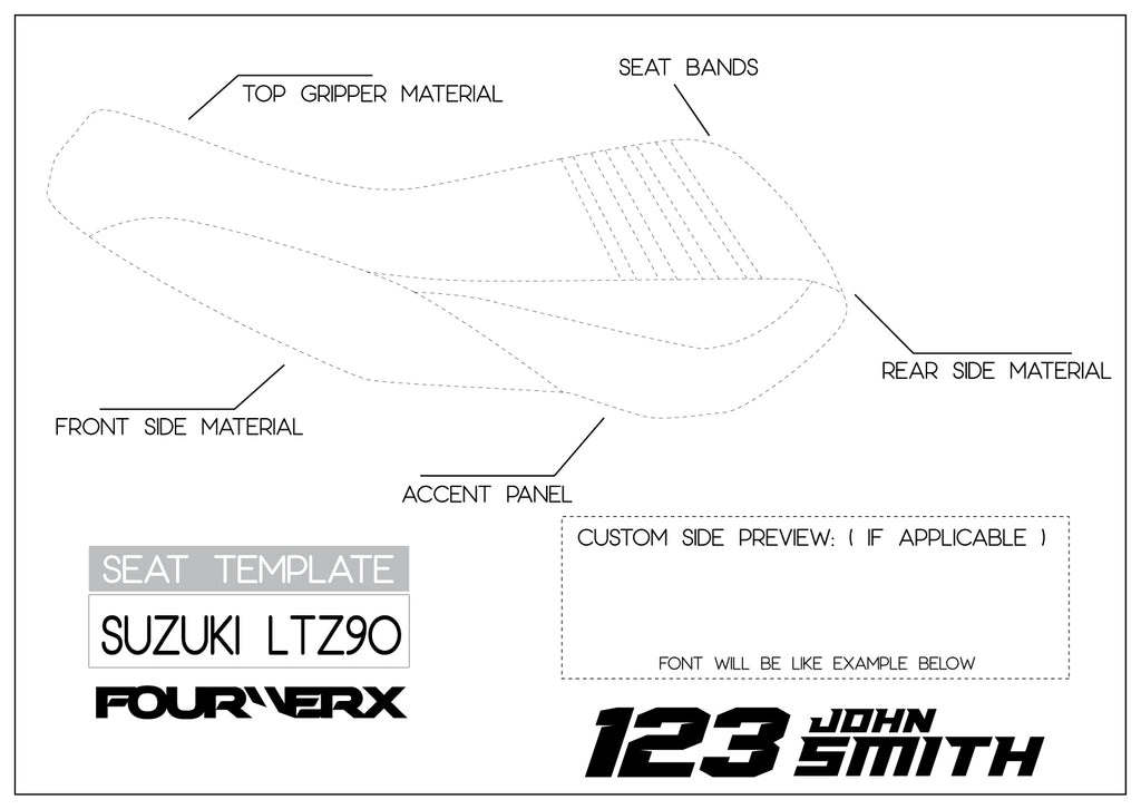 SUZUKI LTZ90 ATV CUSTOM SEAT COVER | LIVE PREVIEW