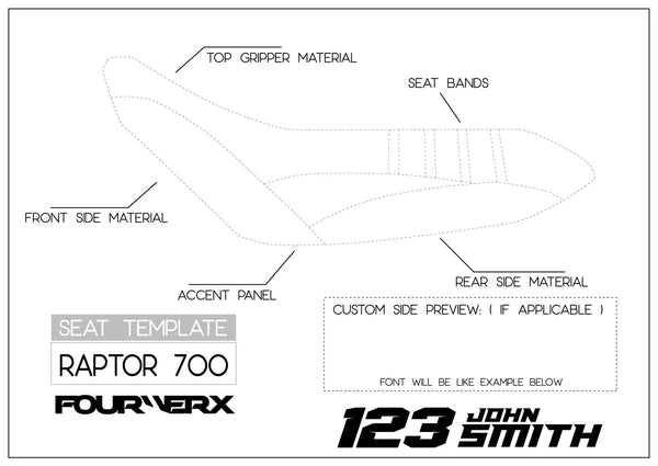 YAMAHA RAPTOR 700 ATV CUSTOM SEAT COVER | LIVE PREVIEW