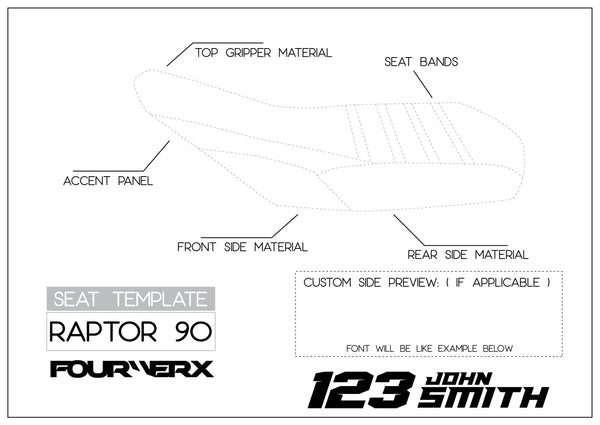 YAMAHA RAPTOR 90 ATV CUSTOM SEAT COVER | LIVE PREVIEW