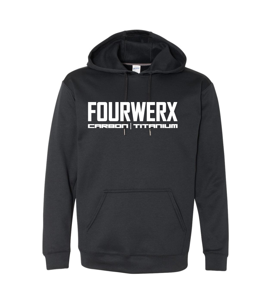 FOURWERX HOODIE - BLACK / WHITE