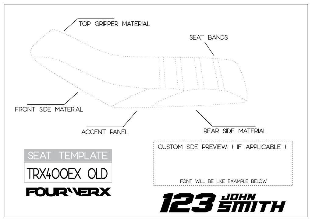 HONDA TRX400EX 99-07 CUSTOM SEAT COVER | LIVE PREVIEW