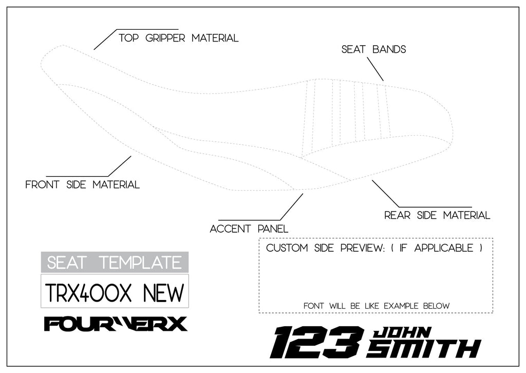 HONDA TRX400X 08+ CUSTOM SEAT COVER | LIVE PREVIEW