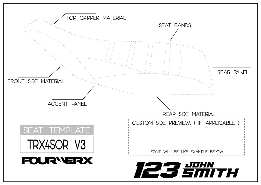 HONDA TRX450R V3 CUSTOM SEAT COVER | LIVE PREVIEW