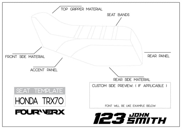 HONDA TRX70 CUSTOM SEAT COVER | LIVE PREVIEW