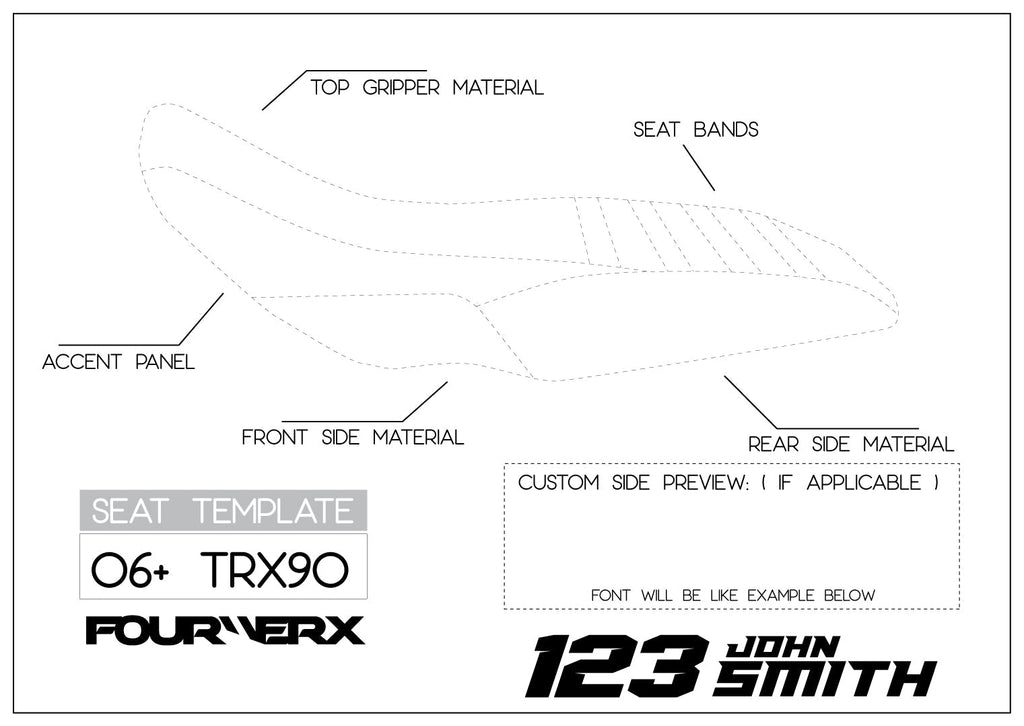 [CUSTOM] HONDA TRX90 06+ ATV CUSTOM SEAT COVER | LIVE PREVIEW