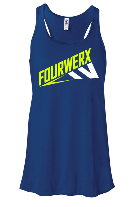 FOURWERX FLOWY RACERBACK TANK - ROYAL BLUE
