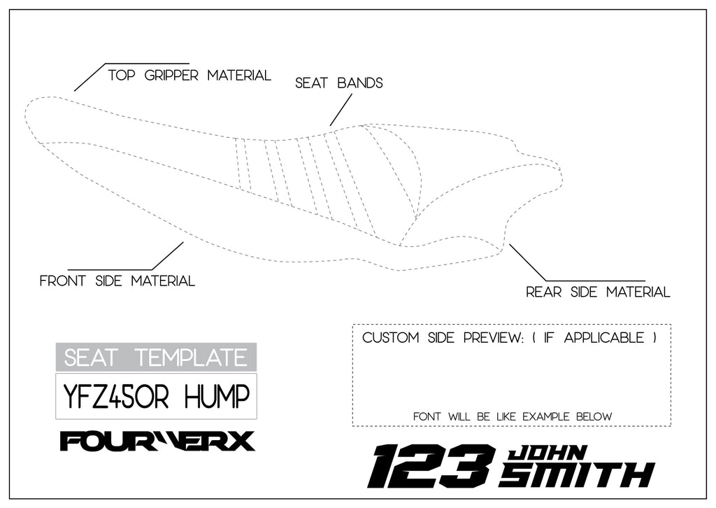 YAMAHA YFZ450R HUMP ATV CUSTOM SEAT COVER - OPTIONAL FOAM | LIVE PREVIEW