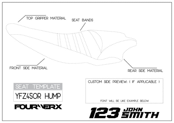 YAMAHA YFZ450R HUMP ATV CUSTOM SEAT COVER - OPTIONAL FOAM | LIVE PREVIEW