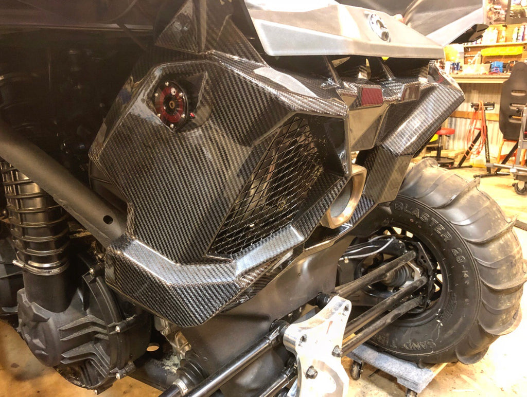 CAN AM MAVERICK X3 CARBON FIBER EXHAUST SURROUND / REAR SHROUD