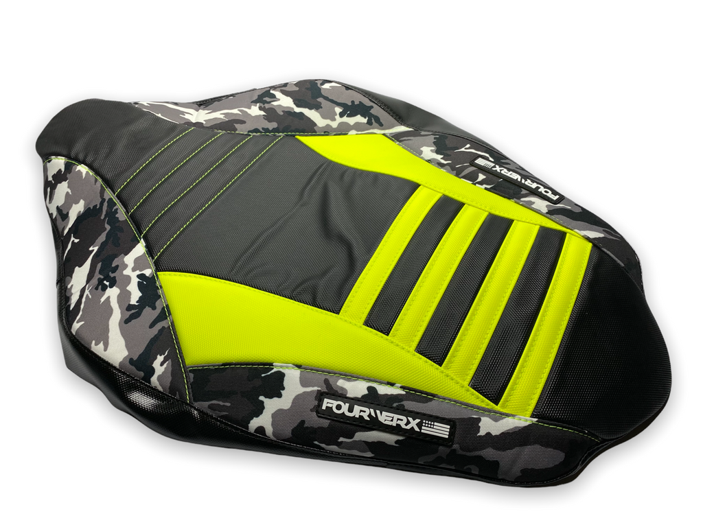 YAMAHA RAPTOR 700 SEAT COVER BLACK / FLO YELLOW / GREY CAMO