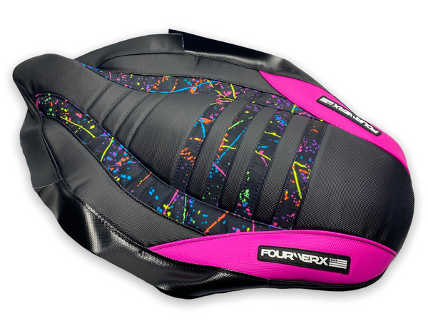 YAMAHA RAPTOR 125/250 SEAT COVER - BLACK / NEON SPLATTER / PINK