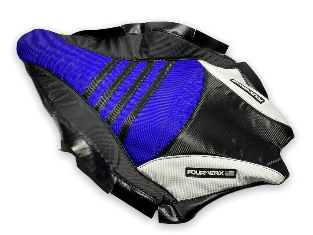 YAMAHA 09+ YFZ450R HUMP SEAT KIT ( COVER & FOAM ) - BLUE / BLACK / WHITE