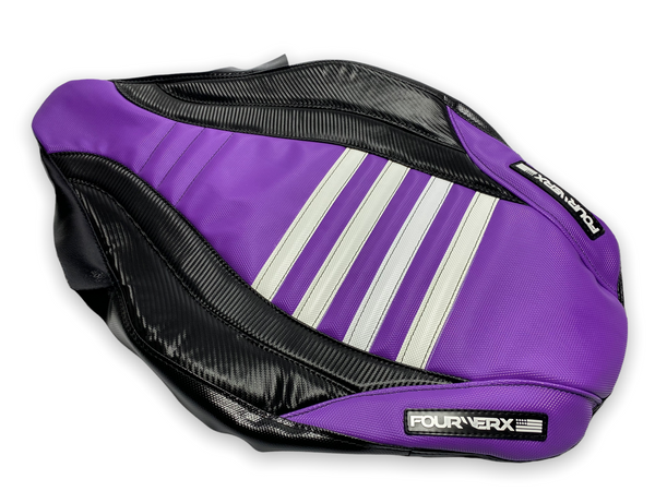 YAMAHA RAPTOR 125/250 SEAT COVER - BLACK / PURPLE / WHITE