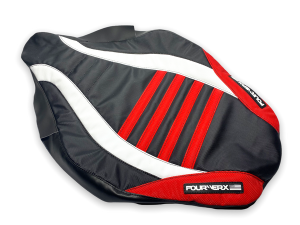 YAMAHA RAPTOR 125/250 SEAT COVER - BLACK / RED / WHITE