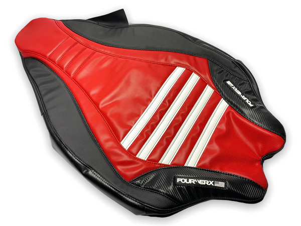 YAMAHA 09+ YFZ450R/X SEAT COVER - DRK. RED / BLACK / WHITE