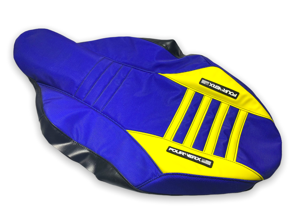 2006-2012 Suzuki LTR 450/ LTR450 Gripper Seat Cover YELLOW/ BLUE - Foto 10