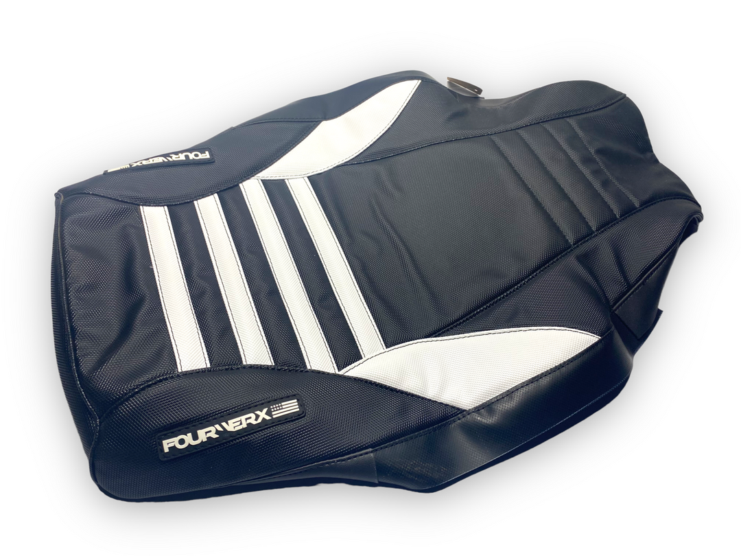 HONDA TRX250R 86/87 SEAT COVER - BLACK / WHITE GRIPPER