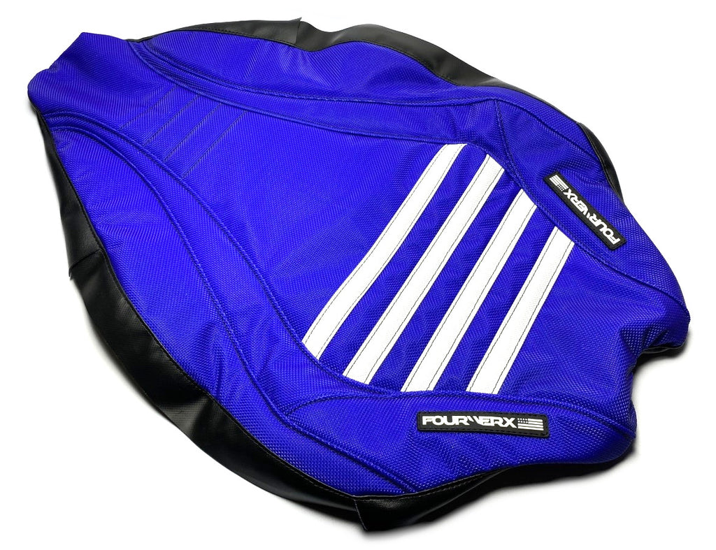 YAMAHA 09+ YFZ450R/X 'WAVE' SEAT COVER -BLUE / WHITE