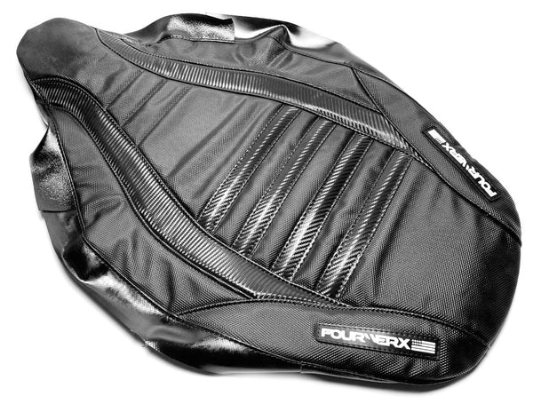 YAMAHA RAPTOR 125/250 SEAT COVER - BLACK GRIPPER / BLACK CARBON