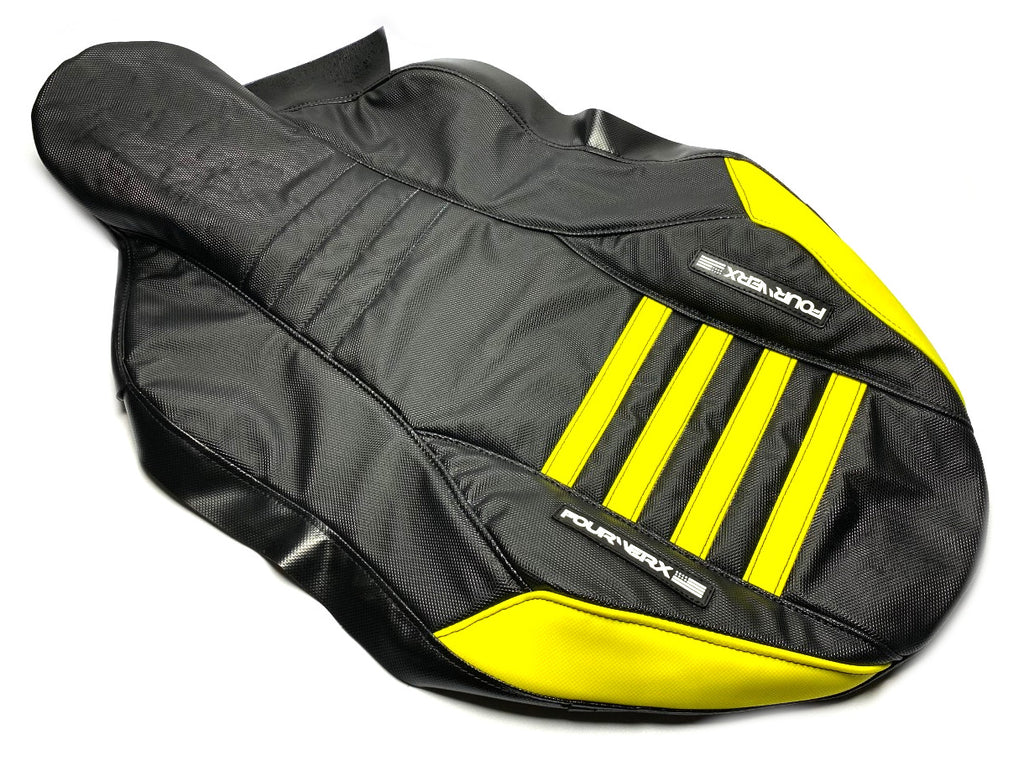 SUZUKI LTR450 SEAT COVER - BLACK GRIPPER / YELLOW GRIPPER